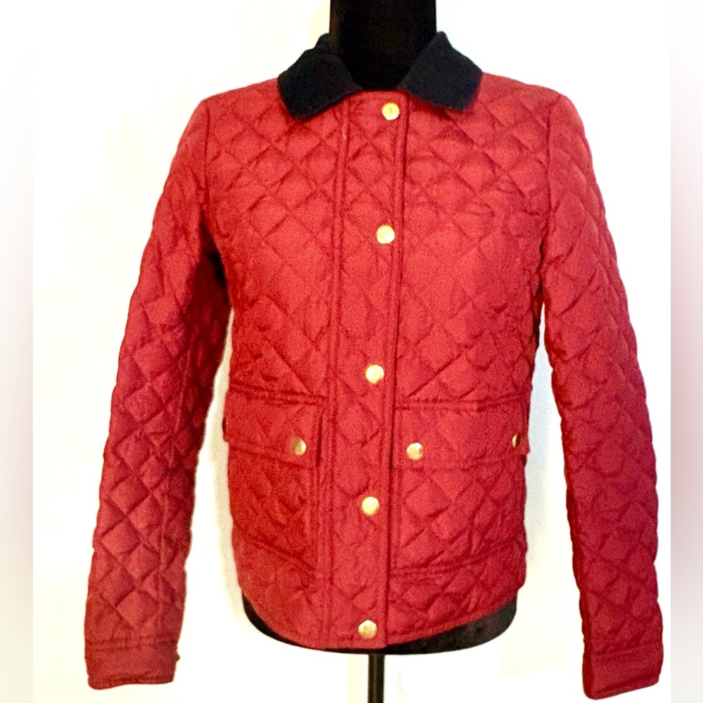 J. Crew Burgundy Quilted Jacket